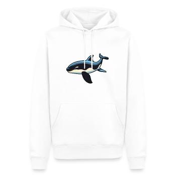 Orca-Karikatur-Kawaii-Aquarell-Illustration - Männer Premium Bio Hoodie - Weiß - Vorne - Nico (187cm)