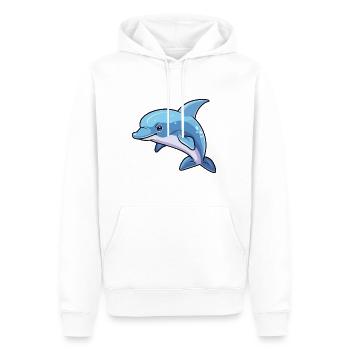 Marsouin Dessin Animé Kawaii Aquarelle Illustration - Sweat à capuche Premium bio Homme - blanc - Devant - Nico (187cm)