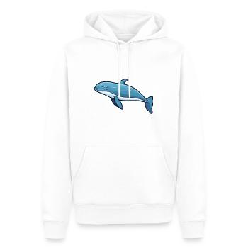 Baleine à bosse Dessin animé Kawaii Illustration - Sweat à capuche Premium bio Homme - blanc - Devant - Nico (187cm)