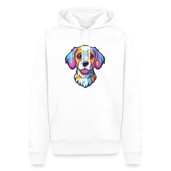 Aidi race de chien dessin animé kawaii illustration - Sweat à capuche Premium bio Homme - blanc - Devant - Nico (187cm)