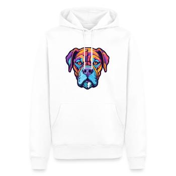 Deutsche Boxerhunderasse Karikatur Kawaii Illustration - Männer Premium Bio Hoodie - Weiß - Vorne - Nico (187cm)