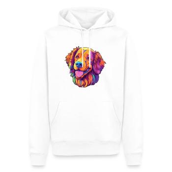 Hovawart chien race dessin animé Kawaii Illustration - Sweat à capuche Premium bio Homme - blanc - Devant - Nico (187cm)