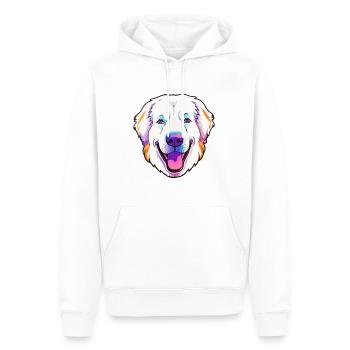 Kuvasz chien race dessin animé kawaii illustration - Sweat à capuche Premium bio Homme - blanc - Devant - Nico (187cm)
