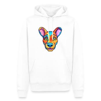 Race de chien kangourou Cartoon Kawaii Illustration - Sweat à capuche Premium bio Homme - blanc - Devant - Nico (187cm)