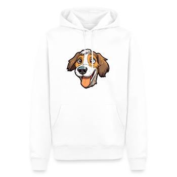 Perdiguero Navarro Dog Breed Cartoon Kawaii Illust - Men’s Premium Organic Hoodie - white - Front - Nico (187cm)