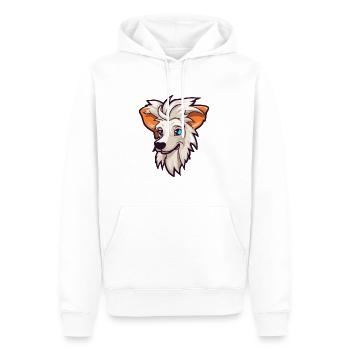 Chien chinois à crête race Cartoon Kawaii Illustrat - Sweat à capuche Premium bio Homme - blanc - Devant - Nico (187cm)