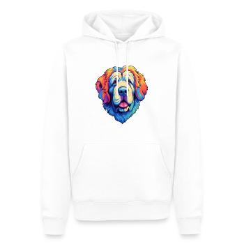 Pyrenean Mastiff Dog Breed Cartoon Kawaii Illustra - Men’s Premium Organic Hoodie - white - Front - Nico (187cm)