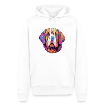Bernhardiner Hunderasse Cartoon Kawaii Illustration - Männer Premium Bio Hoodie - Weiß - Vorne - Nico (187cm)