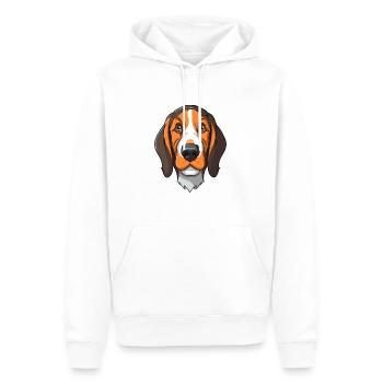 Chien tricolore sibérien race de chien Cartoon Kawaii I - Sweat à capuche Premium bio Homme - blanc - Devant - Nico (187cm)