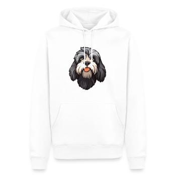 Schapendoes race de chien dessin animé Kawaii Illustration - Sweat à capuche Premium bio Homme - blanc - Devant - Nico (187cm)