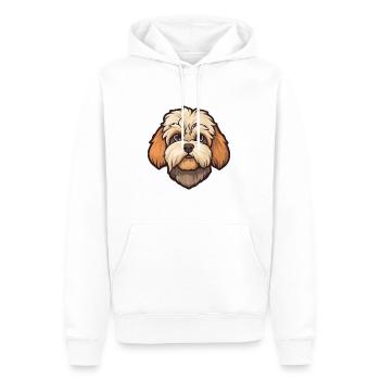Shih Poo chien race dessin animé Kawaii Illustration - Sweat à capuche Premium bio Homme - blanc - Devant - Nico (187cm)