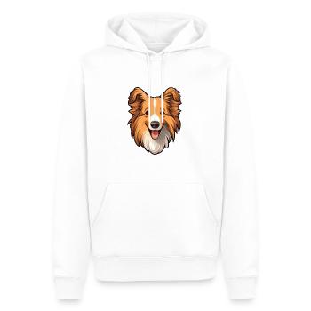 Sheltie Dog Breed Cartoon Kawaii Illustration - Men’s Premium Organic Hoodie - white - Front - Nico (187cm)