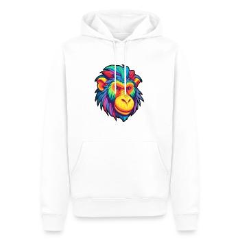 Mandrill Buntes Aquarell Cartoon Kawaii Tier - Männer Premium Bio Hoodie - Weiß - Vorne - Nico (187cm)