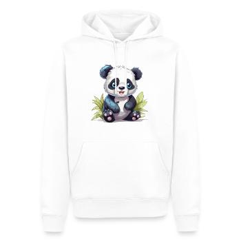 Mignon Panda Aquarelle Colorée Dessin Animé Kawaii Anim - Sweat à capuche Premium bio Homme - blanc - Devant - Nico (187cm)