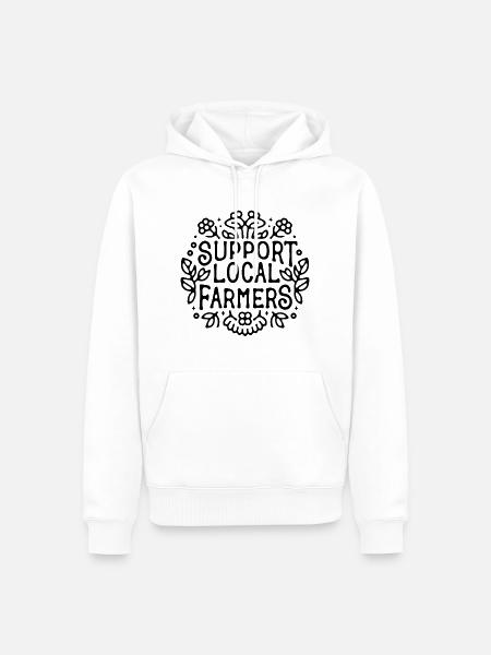 Support local farmers - Men’s Premium Organic Hoodie - white