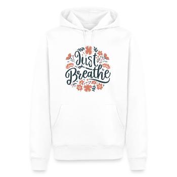 Atmen, Atmen, Meditation, Yoga, Ruhe, Angst - Männer Premium Bio Hoodie - Weiß - Vorne - Nico (187cm)
