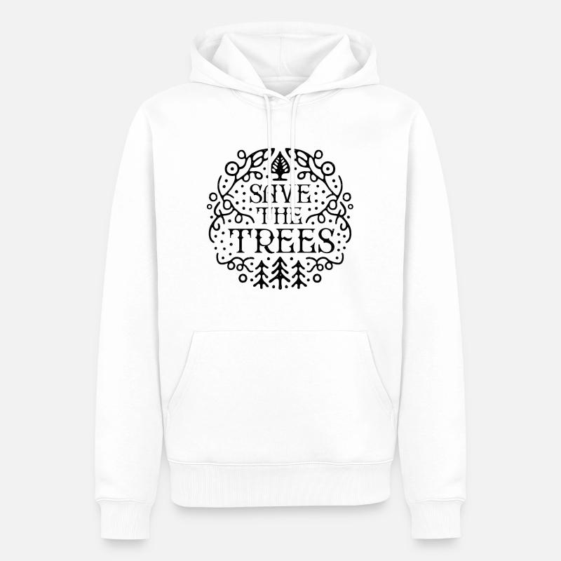Rettung der Bäume - Männer Premium Bio Hoodie - Weiß
