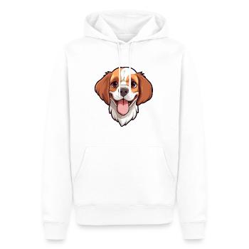 Bretagne chien race aquarelle dessin animé Kawaii Clipa - Sweat à capuche Premium bio Homme - blanc - Devant - Nico (187cm)