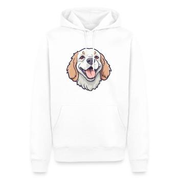 Clumber Spaniel Hund Rasse Aquarell Cartoon Kawai - Männer Premium Bio Hoodie - Weiß - Vorne - Nico (187cm)