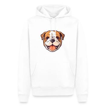 Bulldogge Hund Rasse Aquarell Karikatur Kawaii Clipar - Männer Premium Bio Hoodie - Weiß - Vorne - Nico (187cm)