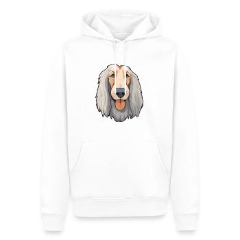 Lévrier afghan chien race aquarelle dessin animé Kawaii C - Sweat à capuche Premium bio Homme - blanc - Devant - Nico (187cm)
