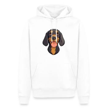 Noir et Tan Coonhound chien race aquarelle Carto - Sweat à capuche Premium bio Homme - blanc - Devant - Nico (187cm)