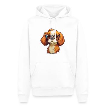 Cavalier King Charles Spaniel chien race aquarelle - Sweat à capuche Premium bio Homme - blanc - Devant - Nico (187cm)