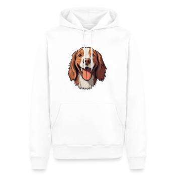Welsh Springer Spaniel Hunderasse Aquarell Cartoo - Männer Premium Bio Hoodie - Weiß - Vorne - Nico (187cm)