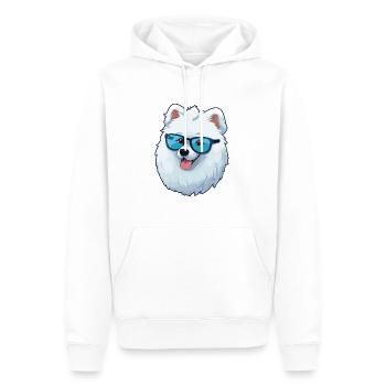 Samoyède chien race aquarelle dessin animé Kawaii Glasse - Sweat à capuche Premium bio Homme - blanc - Devant - Nico (187cm)