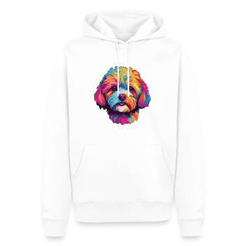 Shih Poo chien race aquarelle dessin animé Kawaii couleur - Sweat à capuche Premium bio Homme - blanc - Devant - Nico (187cm)