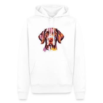 Chien d’arrêt allemand à poil court race aquarelle Ca - Sweat à capuche Premium bio Homme - blanc - Devant - Nico (187cm)