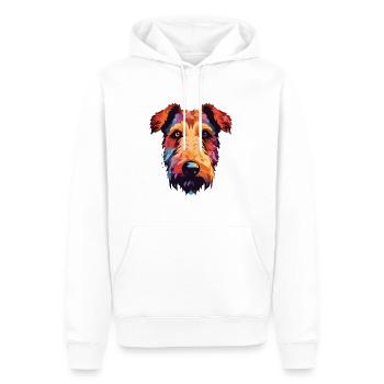 Welsh Terrier chien race aquarelle dessin animé Kawaii - Sweat à capuche Premium bio Homme - blanc - Devant - Nico (187cm)