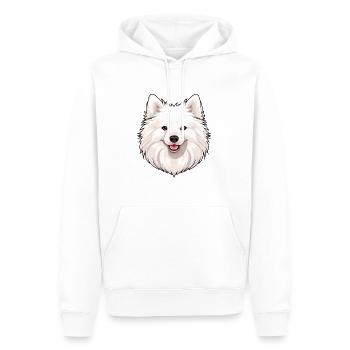 Spitz japonais chien race aquarelle dessin animé kawaii - Sweat à capuche Premium bio Homme - blanc - Devant - Nico (187cm)