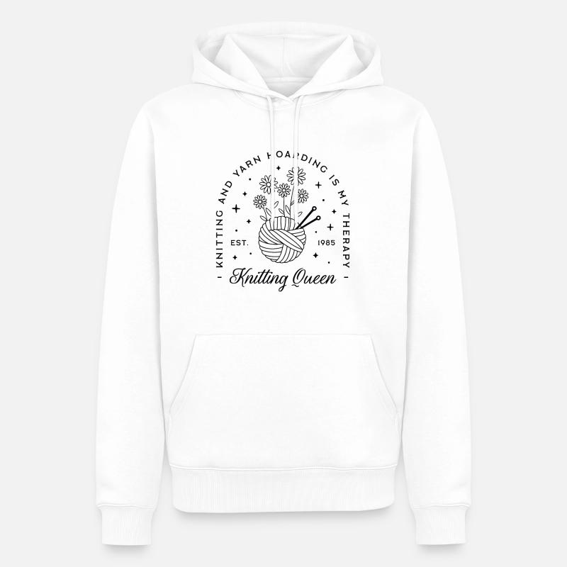 Stricker Humor Strickgarn - Männer Premium Bio Hoodie - Weiß