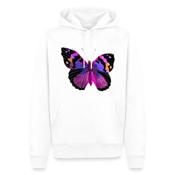 Schmetterling, bunt, pink, illustration - Männer Premium Bio Hoodie - Weiß - Vorne - Nico (187cm)