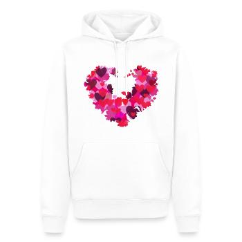 Coeur De Fleur, Coloré, Couleurs, Coeurs, Coeur - Sweat à capuche Premium bio Homme - blanc - Devant - Nico (187cm)
