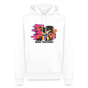 MTV Music Television Colourful Trippy Logo - Men’s Premium Organic Hoodie - white - Front - Nico (187cm)