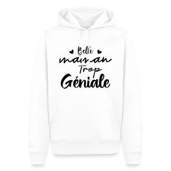 Belle maman trop geniale - Sweat à capuche Premium bio Homme - blanc - Devant - Nico (187cm)