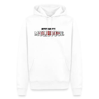 Jetzt geht's Mulhouse - Sweat à capuche Premium bio Homme - blanc - Devant - Nico (187cm)