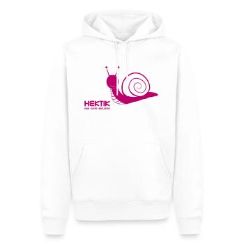 Hektik kein guter Begleiter - Männer Premium Bio Hoodie - Weiß - Vorne - Nico (187cm)