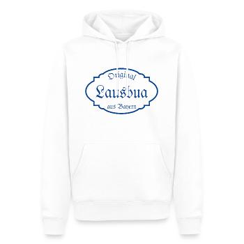ORIGINAL LAUSBUA AUS BAYERN - Männer Premium Bio Hoodie - Weiß - Vorne - Nico (187cm)