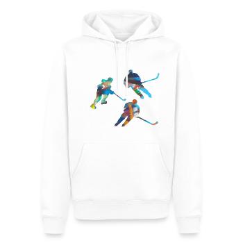 Eiskockey, Hockey, Graffi, bunt - Men’s Premium Organic Hoodie - white - Front - Nico (187cm)