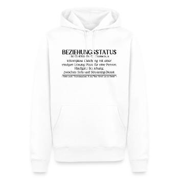 Beziehungsstatus Definition - Männer Premium Bio Hoodie - Weiß - Vorne - Nico (187cm)
