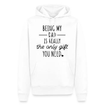 Drôle de cadeau de fête des pères - Sweat à capuche Premium bio Homme - blanc - Devant - Nico (187cm)