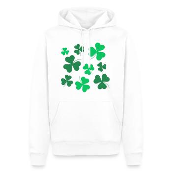 Trèfle, Trèfle, Irlandais, Printemps, Saint-Patrick - Sweat à capuche Premium bio Homme - blanc - Devant - Nico (187cm)
