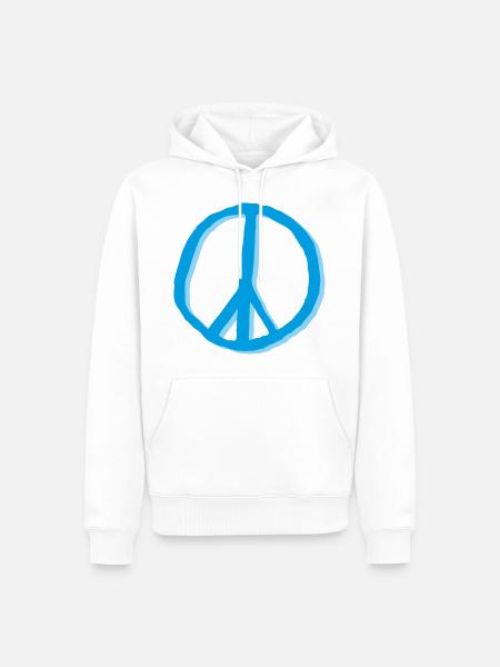 Peacezeichen Friedenszeichen Zeichen - Männer Premium Bio Hoodie - Weiß