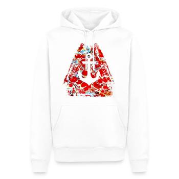 ancre e 251 - Sweat à capuche Premium bio Homme - blanc - Devant - Nico (187cm)