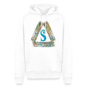 e 201s - Sweat à capuche Premium bio Homme - blanc - Devant - Nico (187cm)