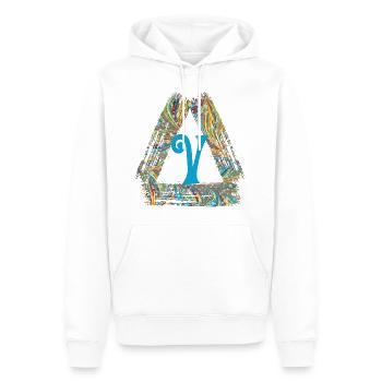 E 201 V - Sweat à capuche Premium bio Homme - blanc - Devant - Nico (187cm)