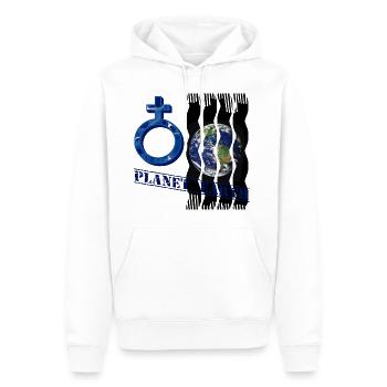 planet erde e 12 - Männer Premium Bio Hoodie - Weiß - Vorne - Nico (187cm)